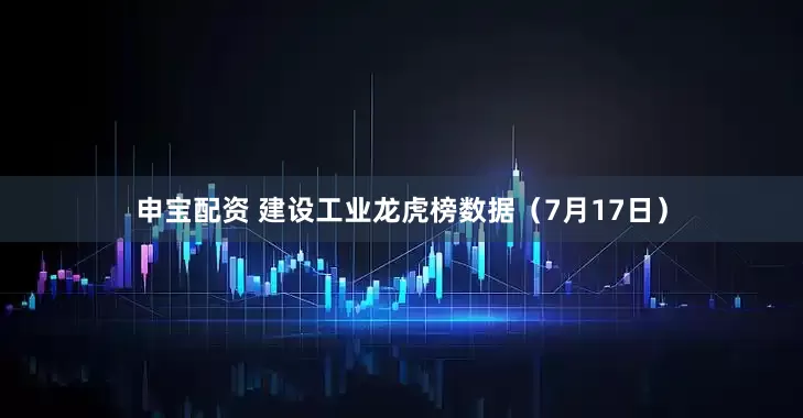 申宝配资 建设工业龙虎榜数据（7月17日）